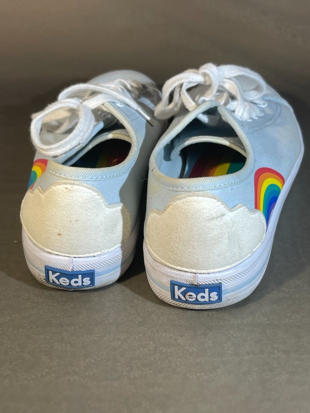 Keds Sunnylife Colorful Rainbow canvas Comfort sneakers in light blue 6.5 (A17)